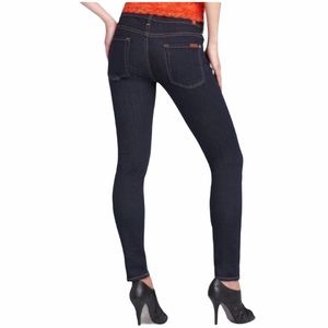 NWOT 7FAM The Skinny Stretch Dark Wash Low Rise Jeans Size 24